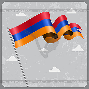 Armenian wavy flag.  - vector clipart