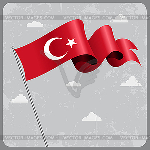 Turkish wavy flag.  - vector image