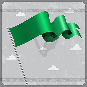 Libyan wavy flag.  - vector image