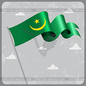 Mauritanian wavy flag.  - vector image