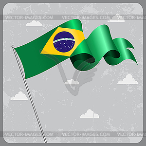 Brazilian wavy flag. - vector clipart