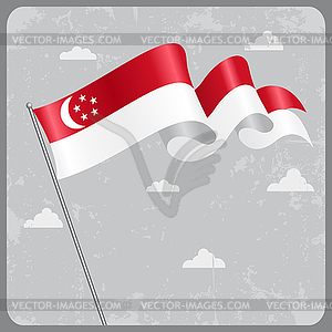 Singapore wavy flag.  - vector clipart / vector image