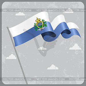 San Marino wavy flag.  - vector clip art