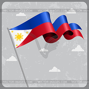 Philippines wavy flag.  - vector clip art