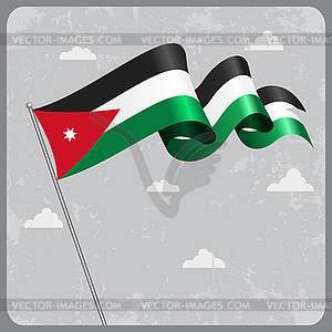 Jordanian wavy flag.  - vector clipart