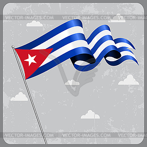 Cuban wavy flag. - vector clip art