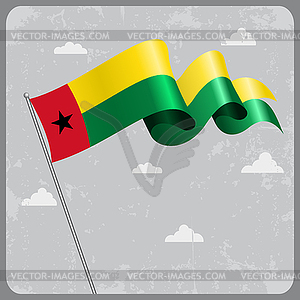 Guinea-Bissau wavy flag.  - vector clip art