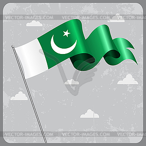Pakistani wavy flag.  - vector image
