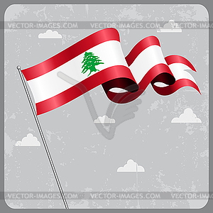 Lebanese wavy flag.  - vector clipart