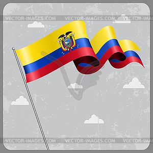 Ecuadorian wavy flag.  - vector clip art