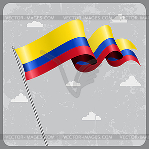 Colombian wavy flag.  - vector clipart