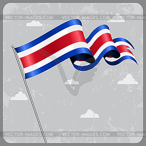 Коста-Рики волнистой флаг. - векторная графика