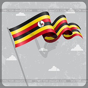 Ugandan wavy flag.  - vector clipart