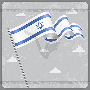 Israeli wavy flag.  - vector image