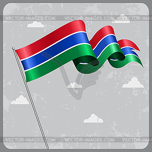 Gambian wavy flag.  - vector clip art