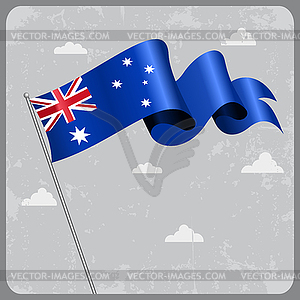 Australian wavy flag.  - vector clipart