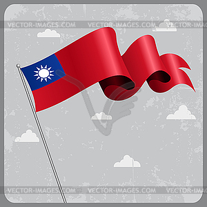 Taiwan wavy flag.  - vector clipart / vector image