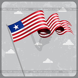 Liberian wavy flag.  - vector clipart