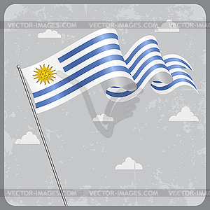 Uruguayan wavy flag.  - vector clipart