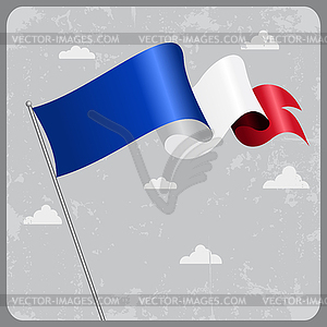 French wavy flag.  - vector clip art