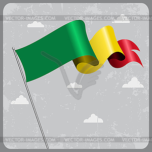 Malian wavy flag.  - vector clip art