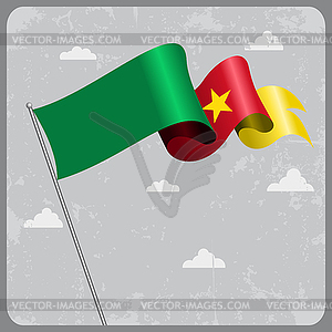 Cameroon wavy flag.  - royalty-free vector clipart