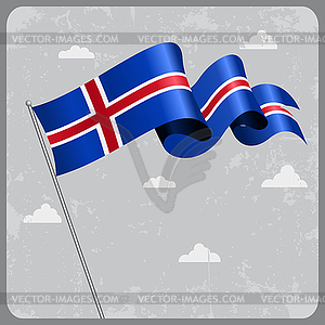 Icelandic wavy flag.  - vector clipart