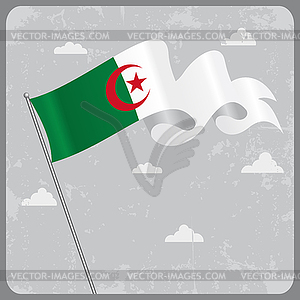 Algerian wavy flag.  - vector clip art