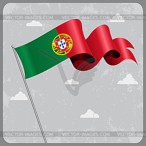 Portuguese wavy flag. - vector clipart
