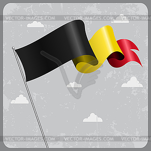 Belgian wavy flag.  - vector clipart