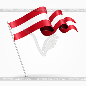 Austrian pin wavy flag.  - vector clipart