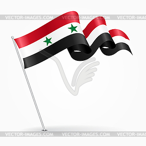 Syrian pin wavy flag.  - vector clip art