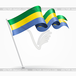 Gabon pin wavy flag.  - vector image