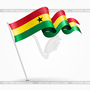 Ghana pin wavy flag.  - vector image