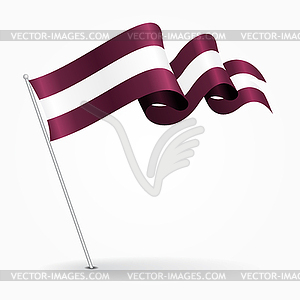 Latvian pin wavy flag.  - vector clip art