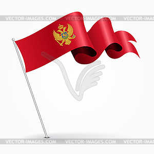 Montenegro pin wavy flag.  - vector clipart / vector image