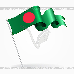 Bangladeshi pin wavy flag.  - vector clipart