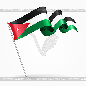 Jordanian pin wavy flag.  - color vector clipart