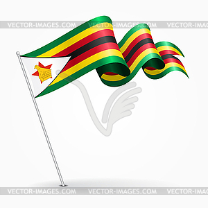 Zimbabwe pin wavy flag.  - vector clipart / vector image