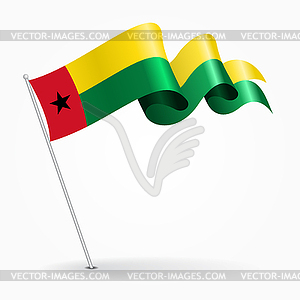 Guinea-Bissau pin wavy flag.  - vector clip art