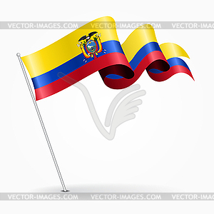 Ecuadorian pin wavy flag.  - vector clipart