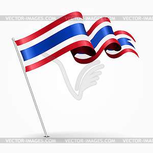 Thai pin wavy flag.  - vector clip art