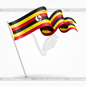 Ugandan pin wavy flag.  - royalty-free vector clipart