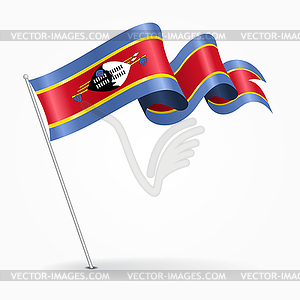 Swaziland pin wavy flag.  - vector clipart