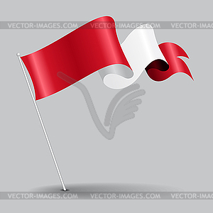 Peruvian pin wavy flag.  - vector clip art