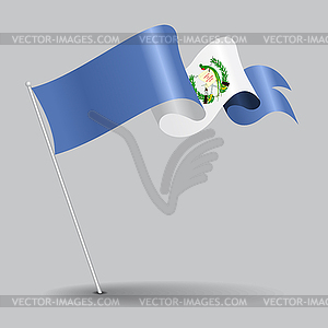 Guatemalan pin wavy flag.  - vector clipart