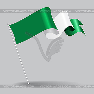 Nigerian pin wavy flag.  - color vector clipart