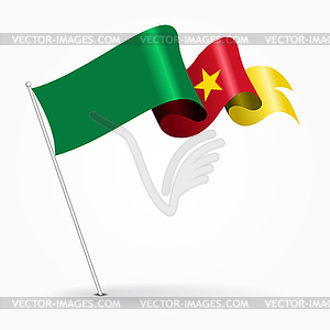 Камерун контактный волнистой флаг. - клипарт в векторном формате