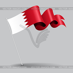 Bahrain pin wavy flag.  - vector clip art