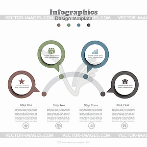 Шаблон инфографики дизайна с местом для ваших - векторный графический клипарт